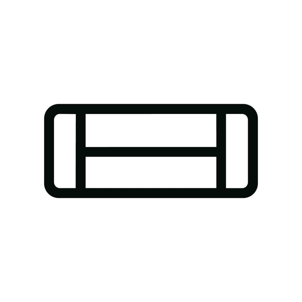 Simple Outline Rounded Rectangle Button Horizontal Shape Icon vector