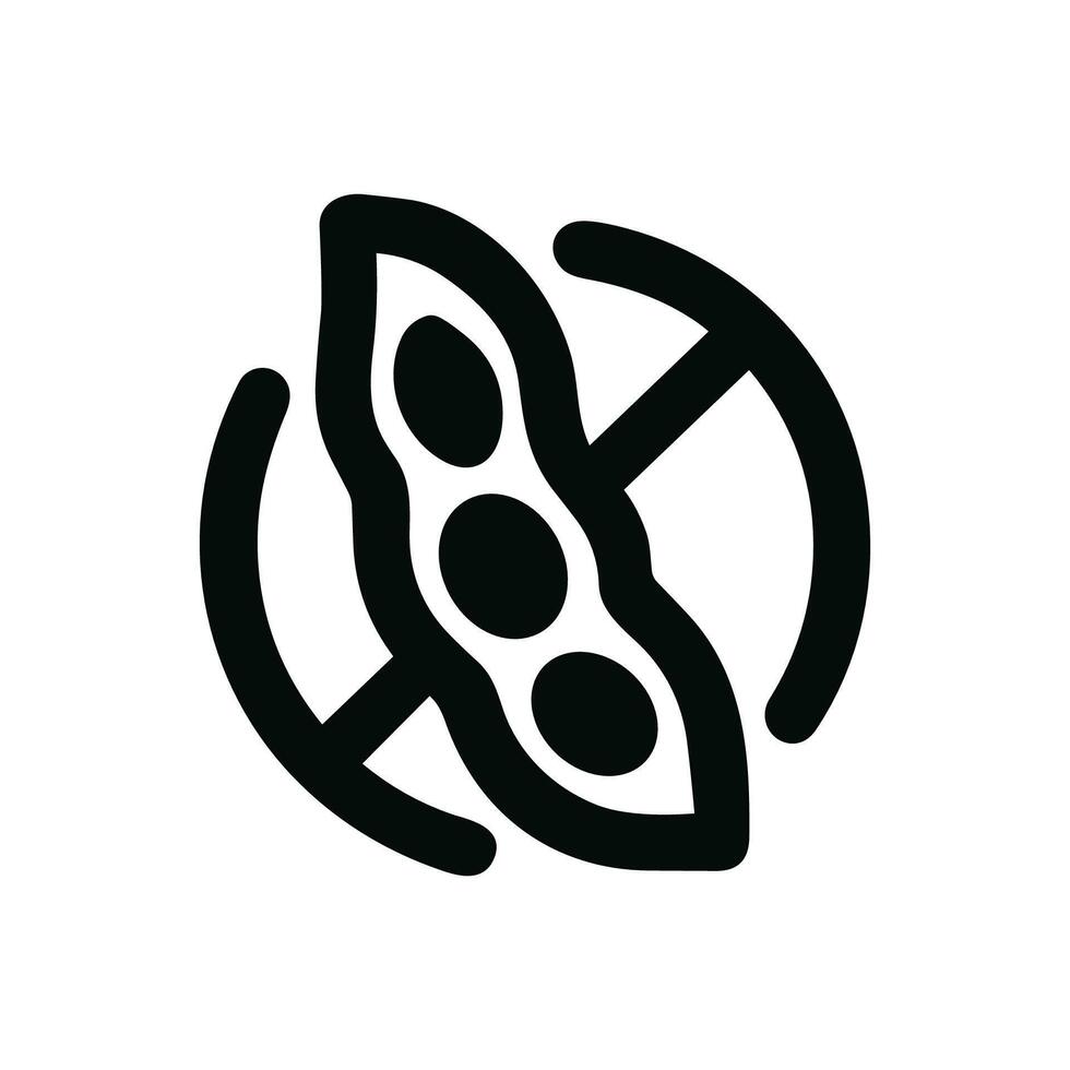 Minimalist Outlined Soybean Pod Food with Circle Shape Healthy Icon vector