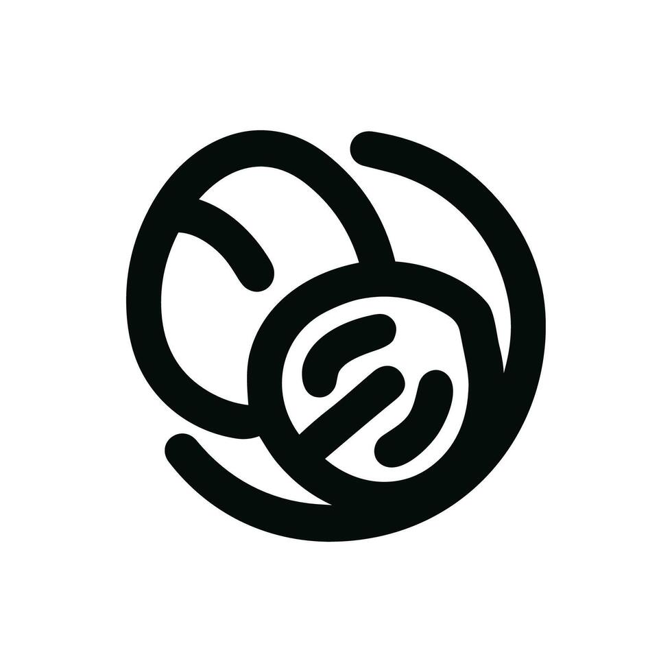 Simple Line Art Rose Flower Shape Handdrawn Icon vector