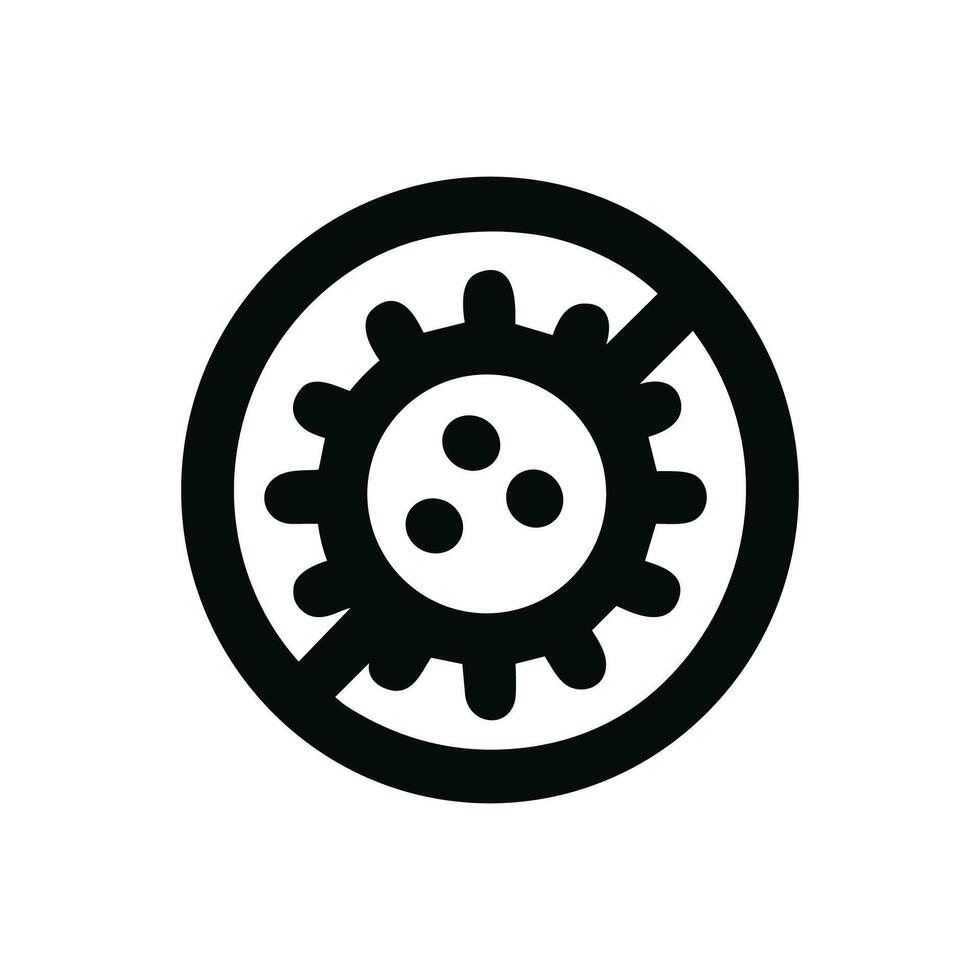 Simple Line Style Virus Stop Sign Symbol Graphic Illustration vector