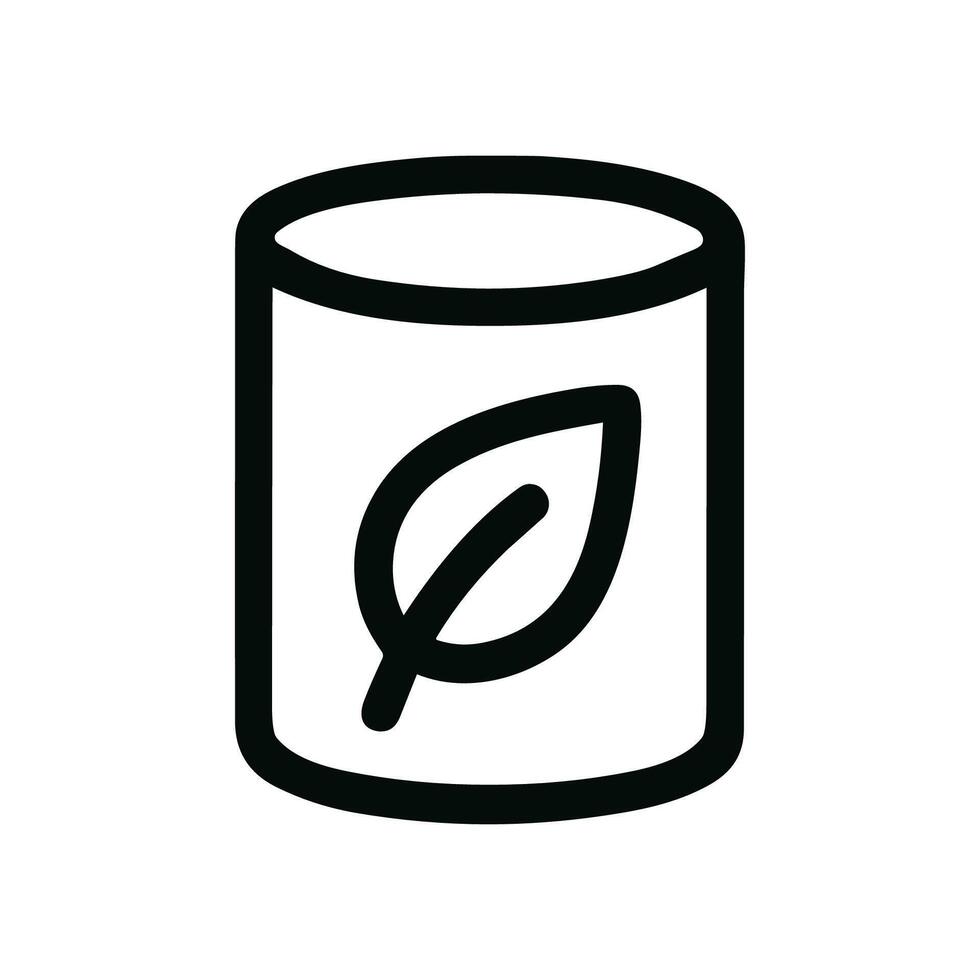 Simple Outline Container with Leaf Icon Symbol of Natural Product vector