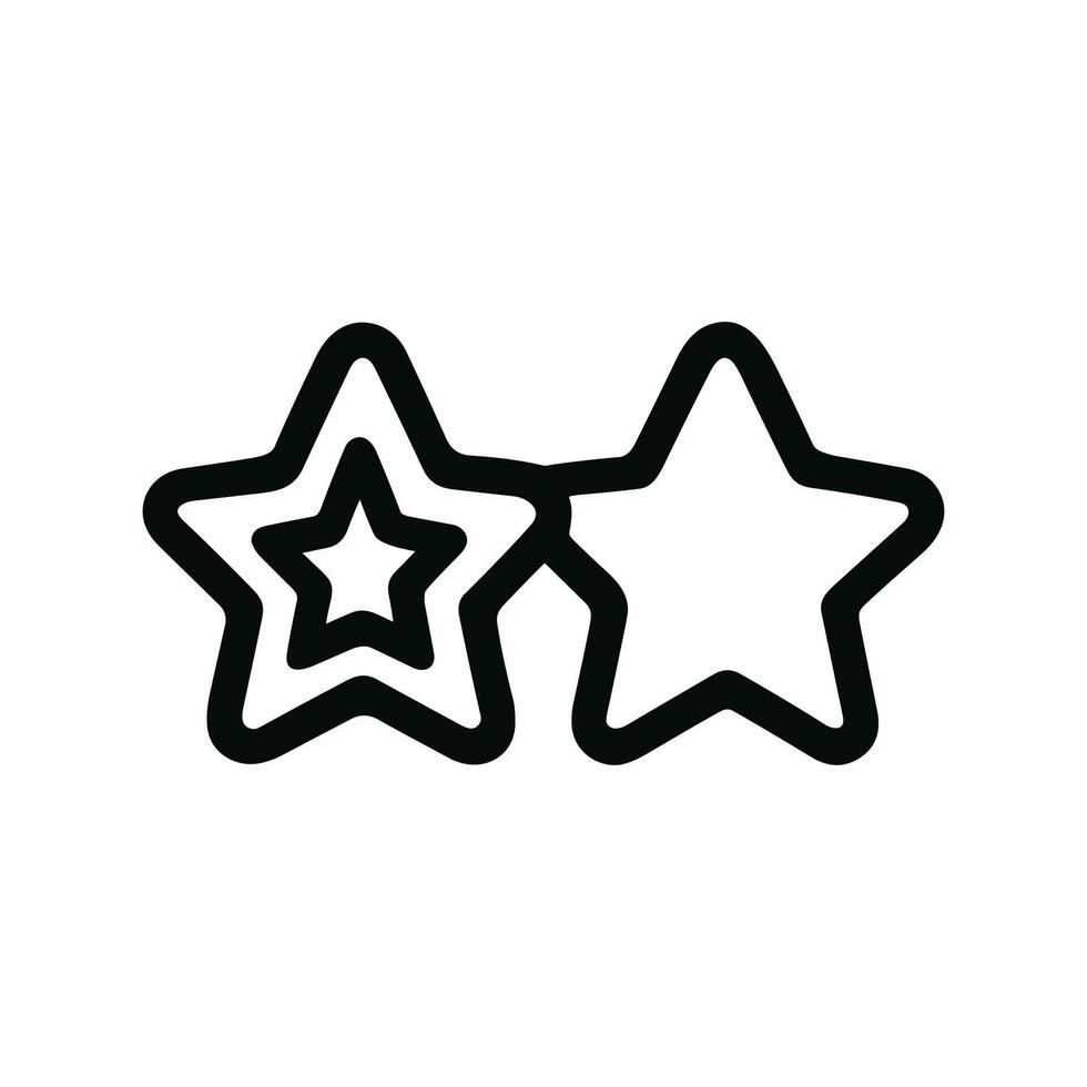 Handdrawn Outline Double Star Shape Decorative Element Icon vector