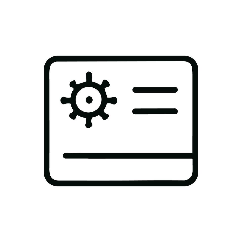 Outline Simple Covid19 Certificate Card Information Document Icon Design vector