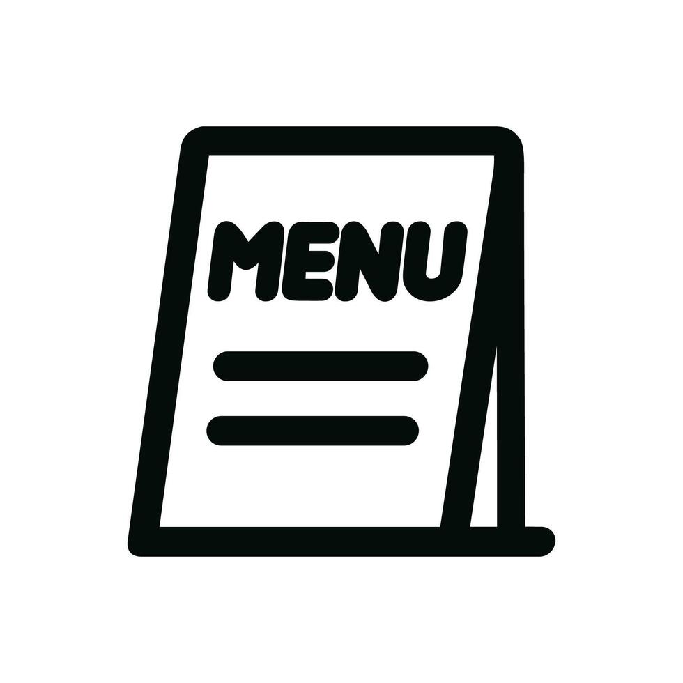 Simple Outline Stand Menu Chalkboard Restaurant Blackboard Icon Element vector
