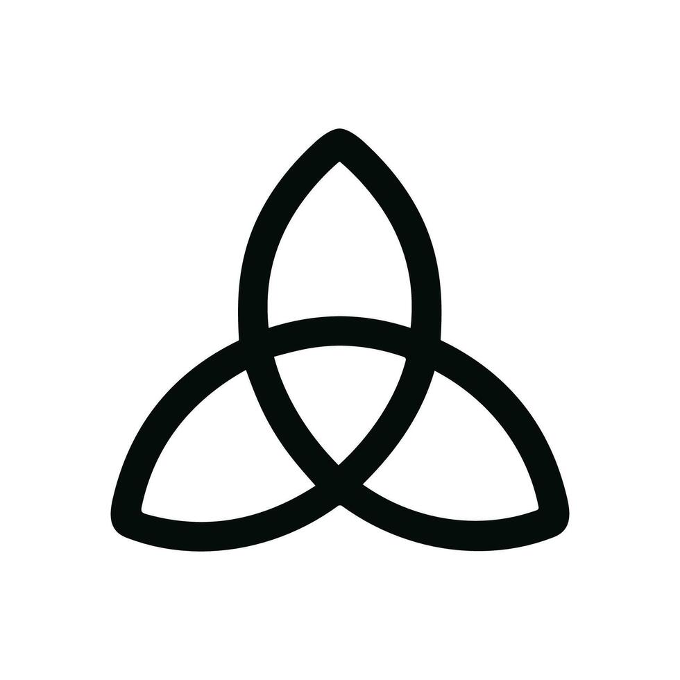 Simple Outlined Triquetra Knot Celtic Symbol Mystical Sign Shape Icon vector