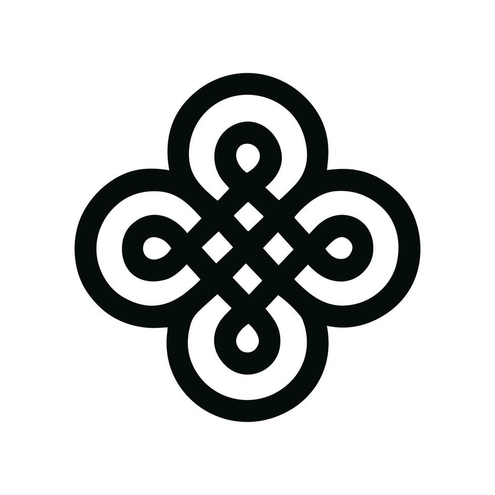 Elegant Outline Interwoven Circle Knot Shape Abstract Illustration vector