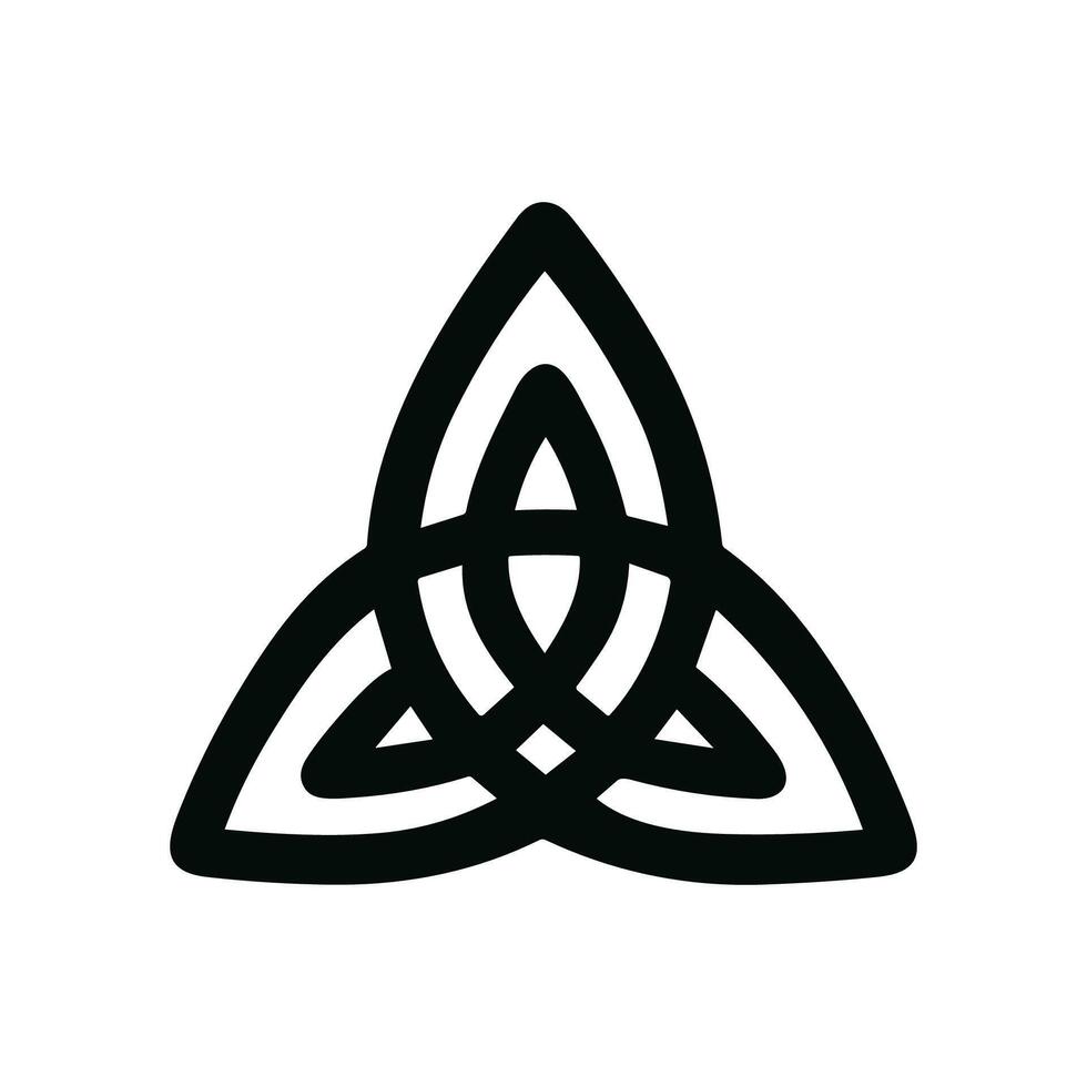 Simple Outlined Triquetra Knot with Overlapping Lines Celtic Trinity Symbol vector