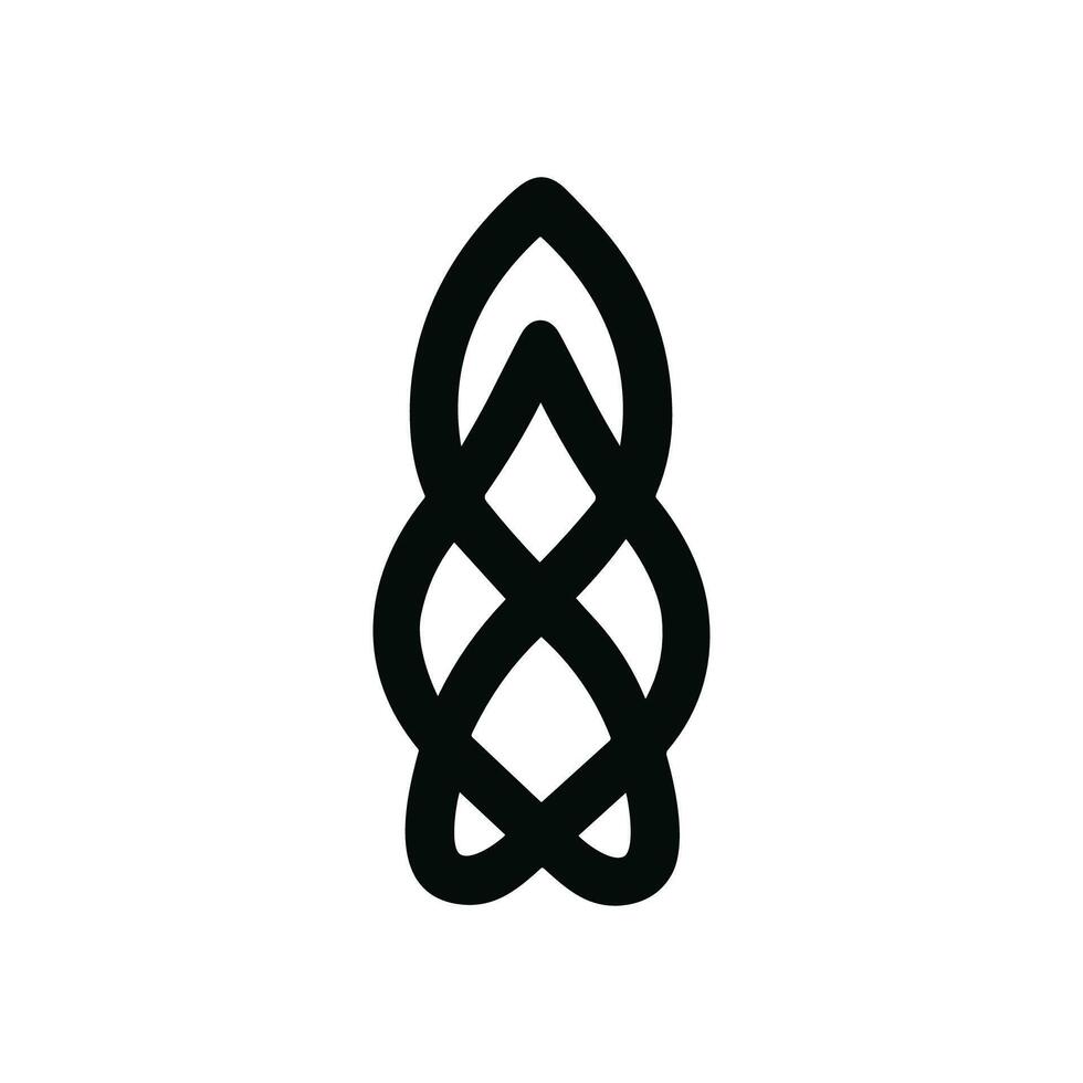 Minimalist Handdrawn Interwoven Celtic Knot Shape Graphic Element vector