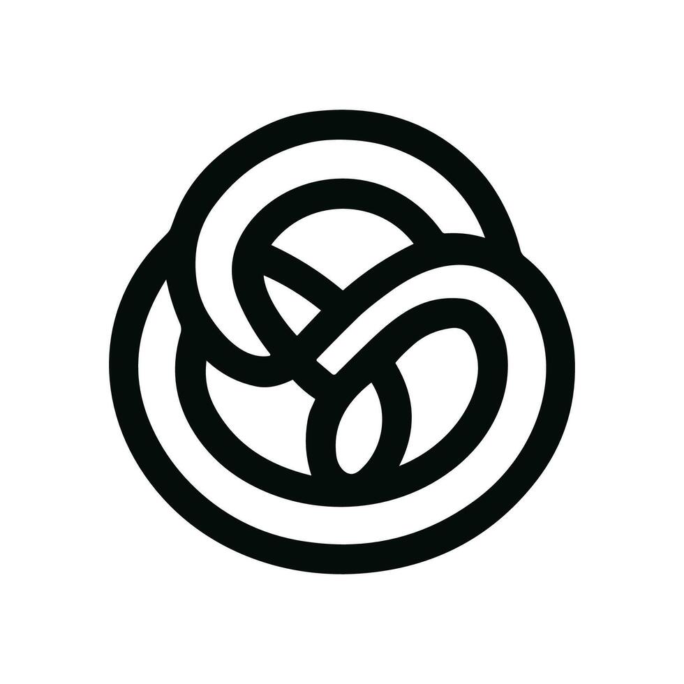 Minimalist Outline Pretzel Shape Food Item Simple Line Art Icon vector