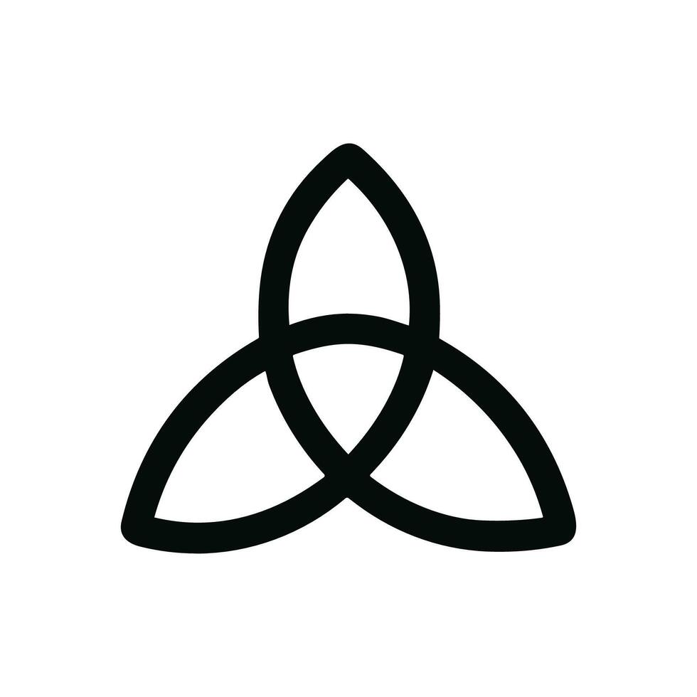 Simple Outline Triquetra Knot Celtic Trinity Symbol Mystical Icon Graphic vector