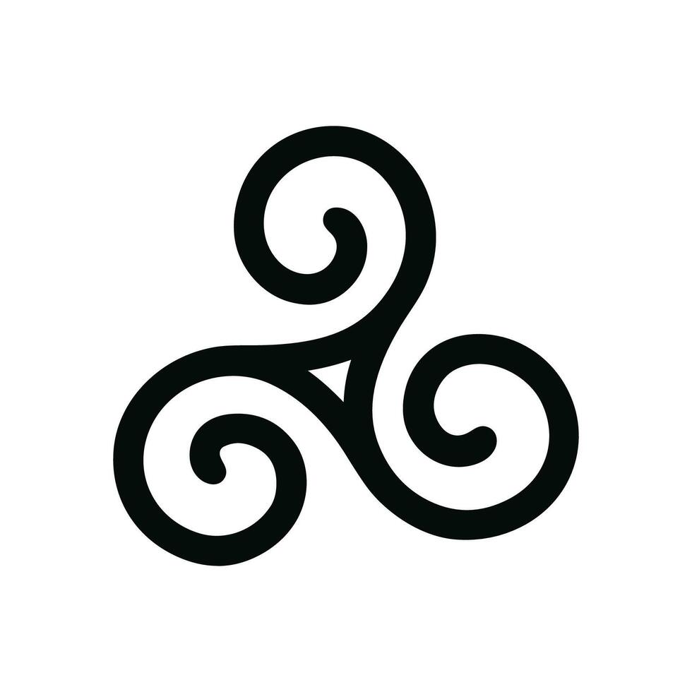 Simple Line Triskele Symbol Celtic Spiral Graphic Design Element vector
