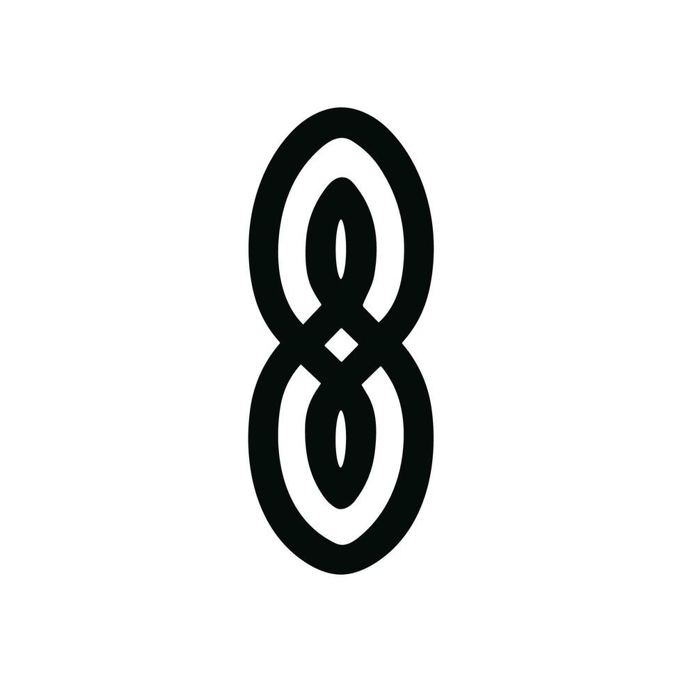Simple Line Art Infinity Loop Eight Shape Minimalist Graphic Element vector