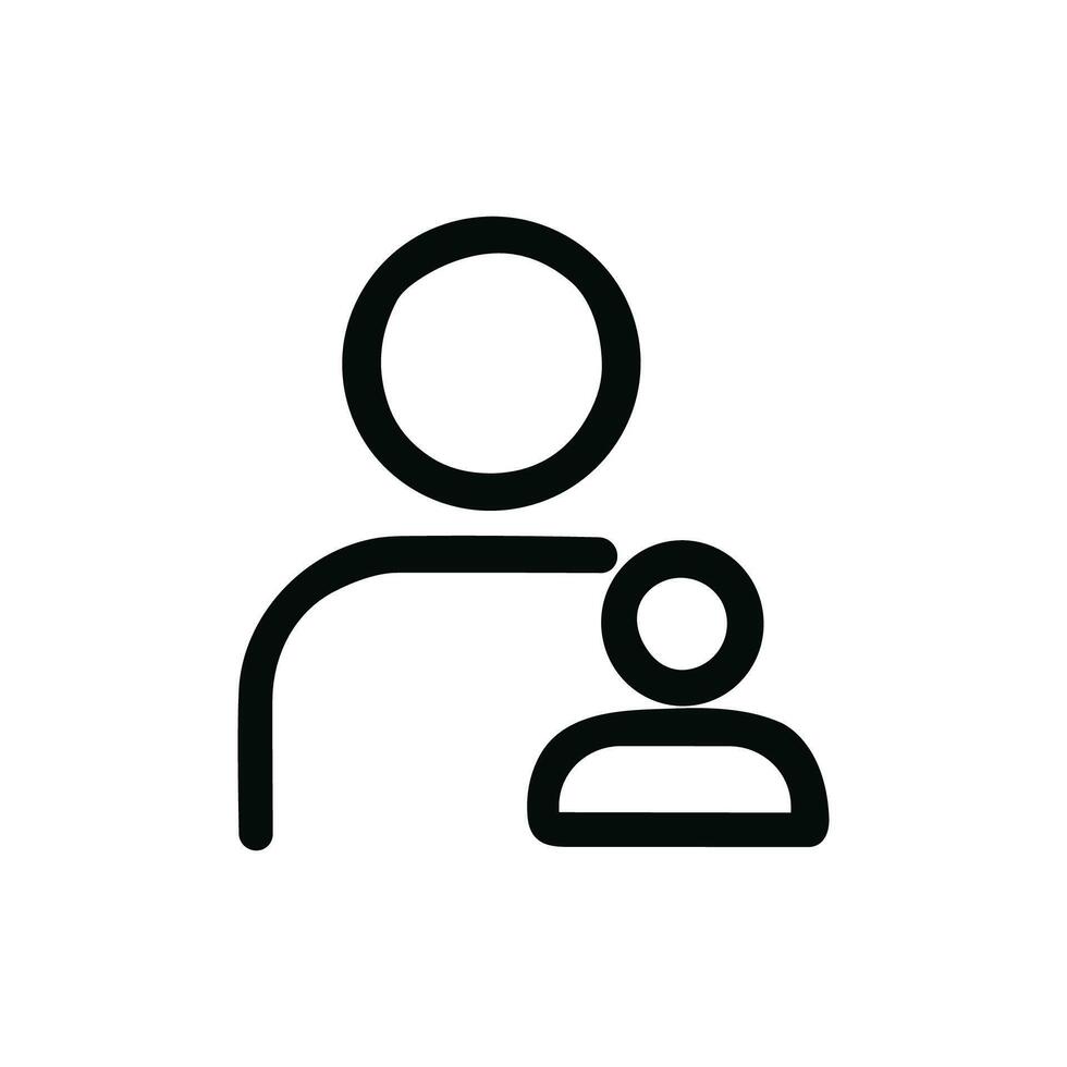 Simple Outline Person Add Icon, Group Member or Team Management Interface Element vector