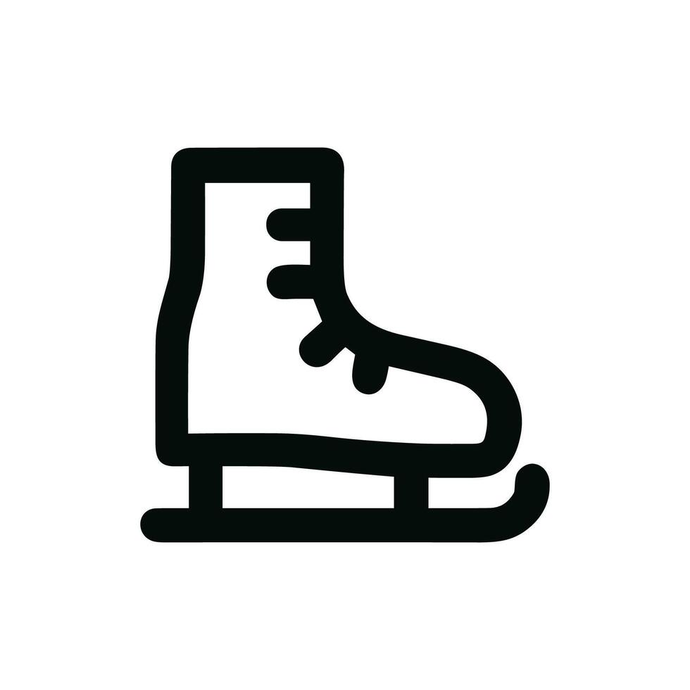 Simple Line Art Ice Skate Winter Activity Outline Icon Graphic vector