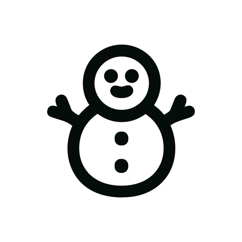 Outline Simple Snowman Winter Season Symbol Shape Icon Graphic vector