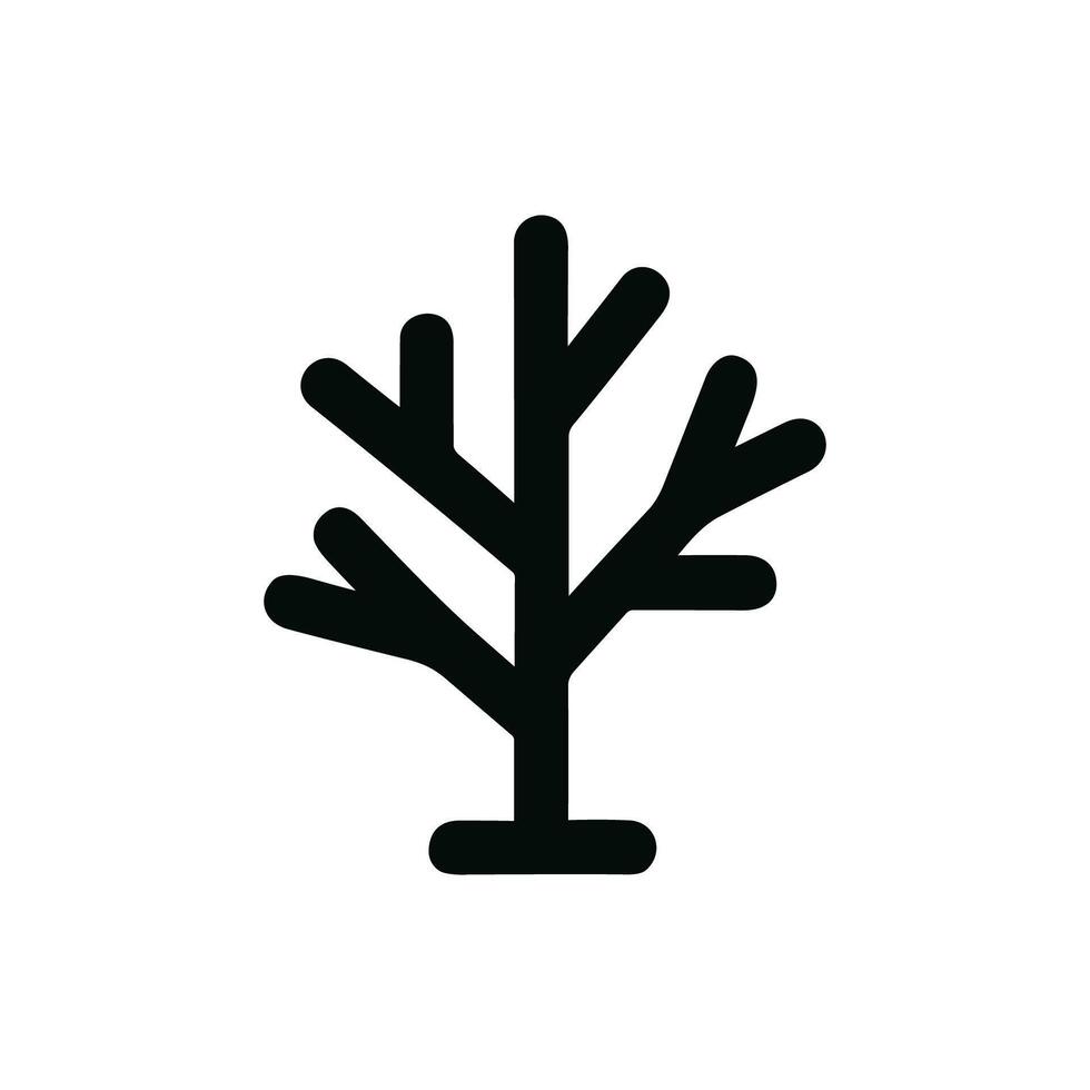 Simple Outline Graphic Branch Icon Tree Silhouette Minimalist Style Design vector