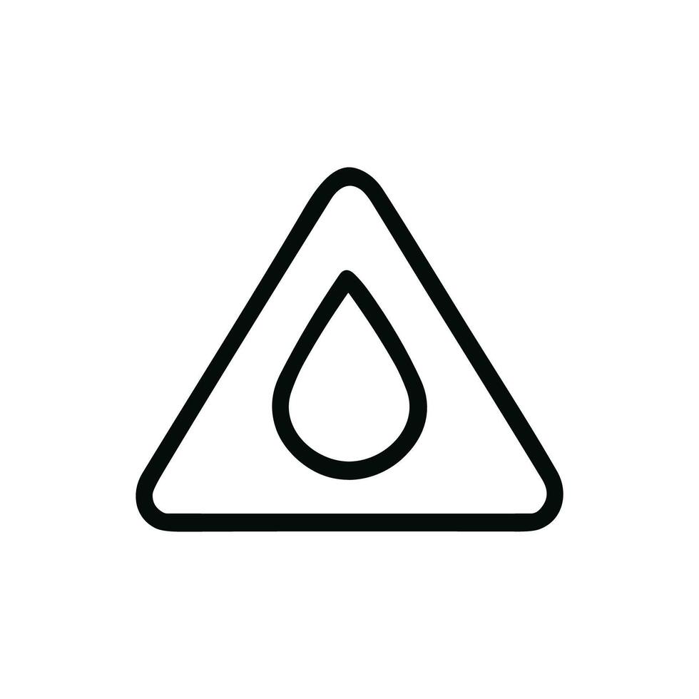 Minimalist Outline Drop Inside Triangle Shape Sign Element Icon Symbol vector