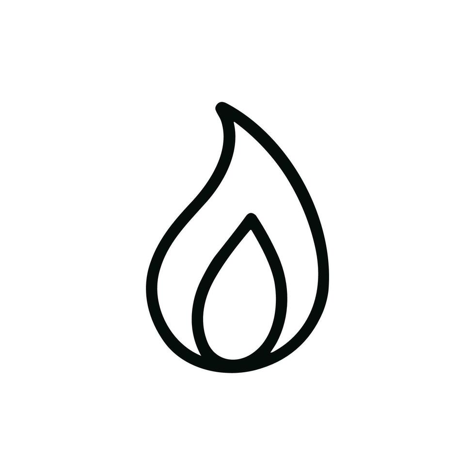 Simple Outline Handdrawn Fire Flame Sign Shape Icon Element vector