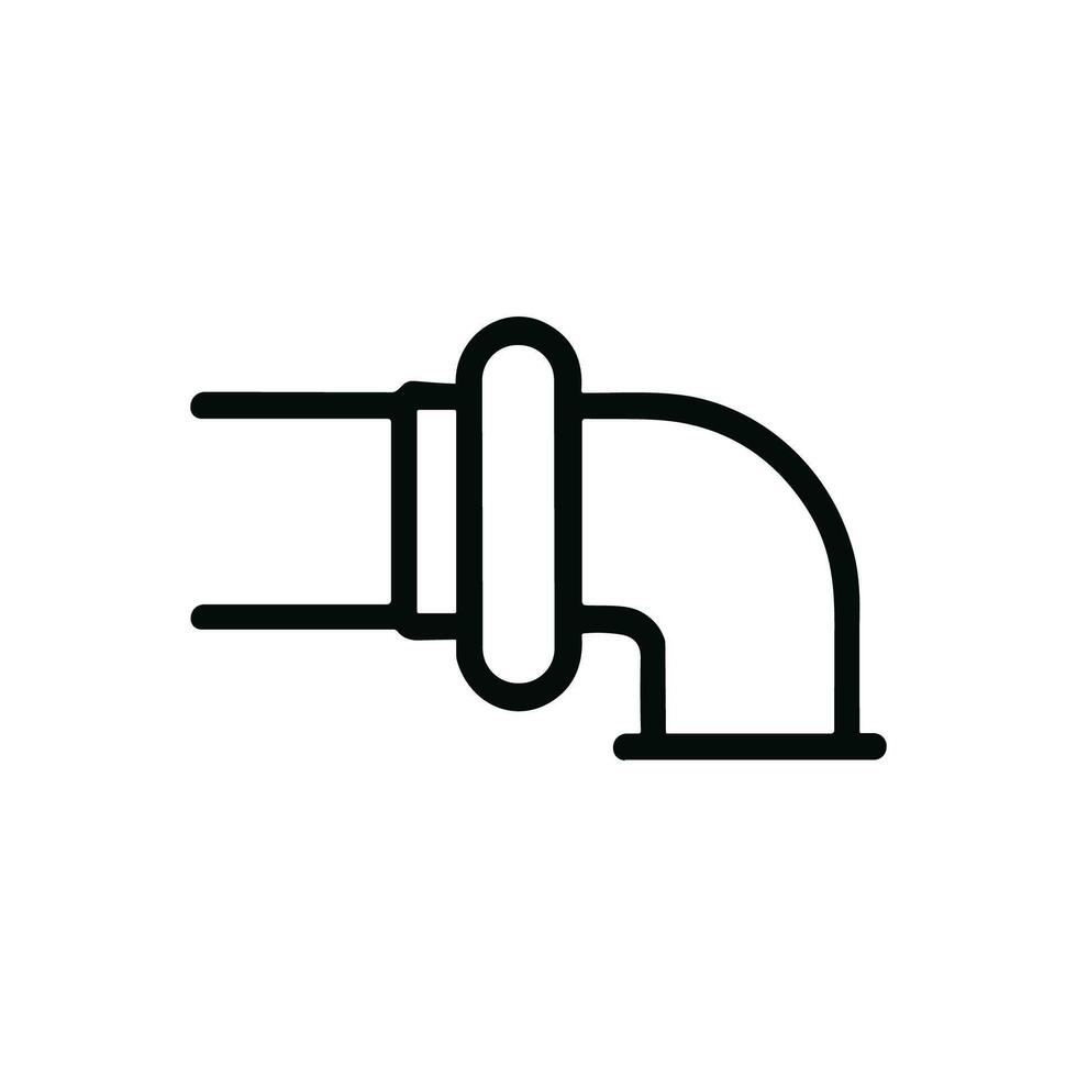 Simple Outline Water Pipe Connection Fitting Plumbing Construction Icon vector