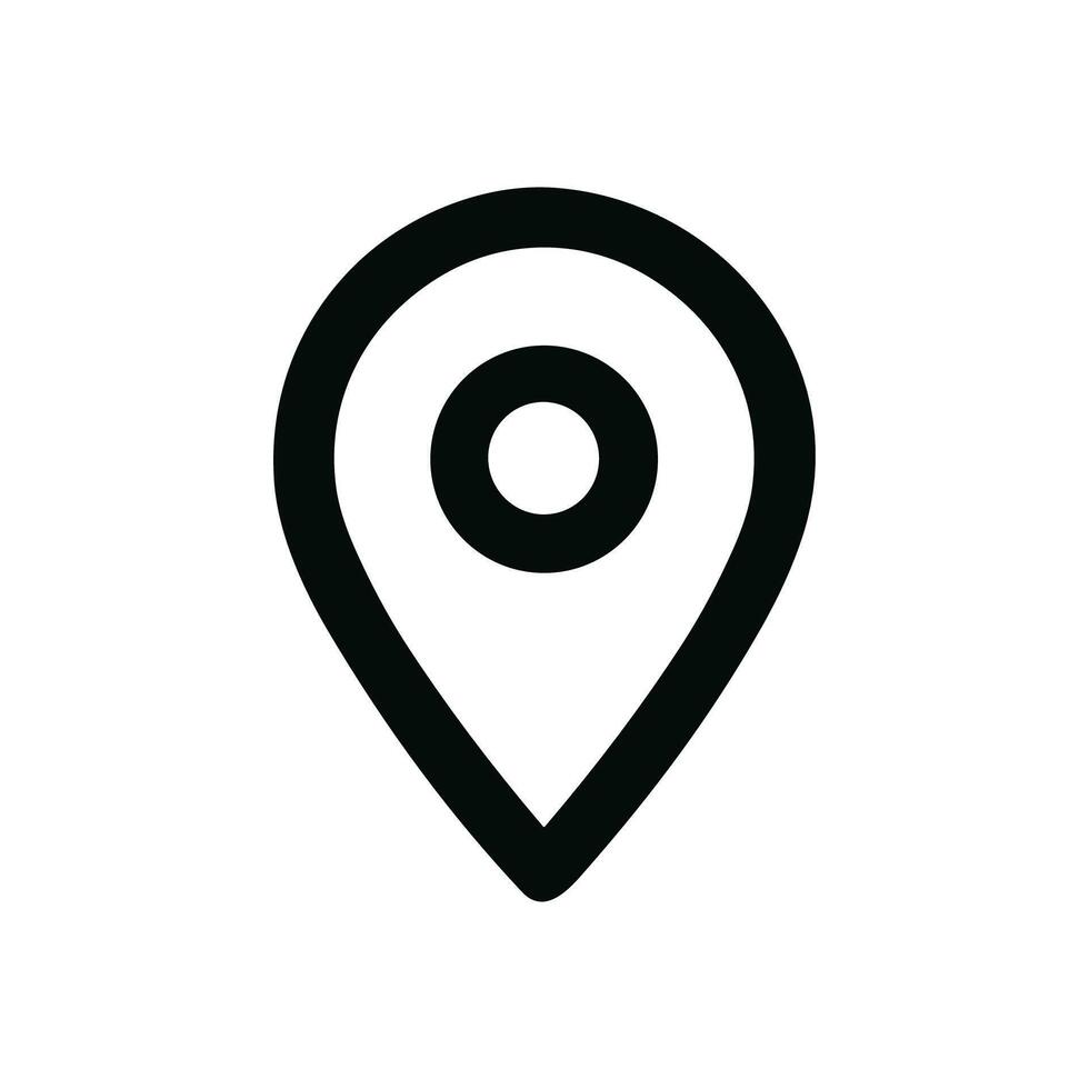 Simple Line Style Location Pointer Symbol Navigation Direction Icon vector