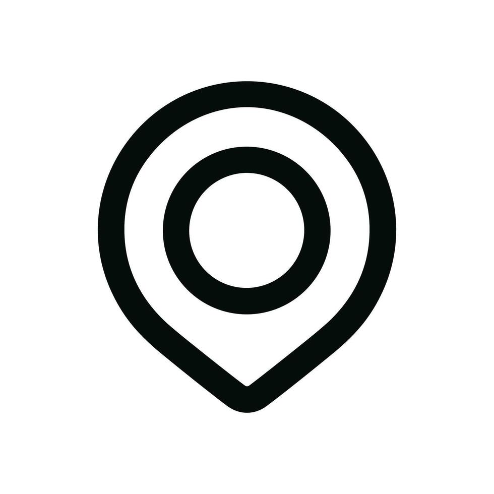 Simple Line Style Location Pointer Mark Graphic Shape Symbol Icon vector