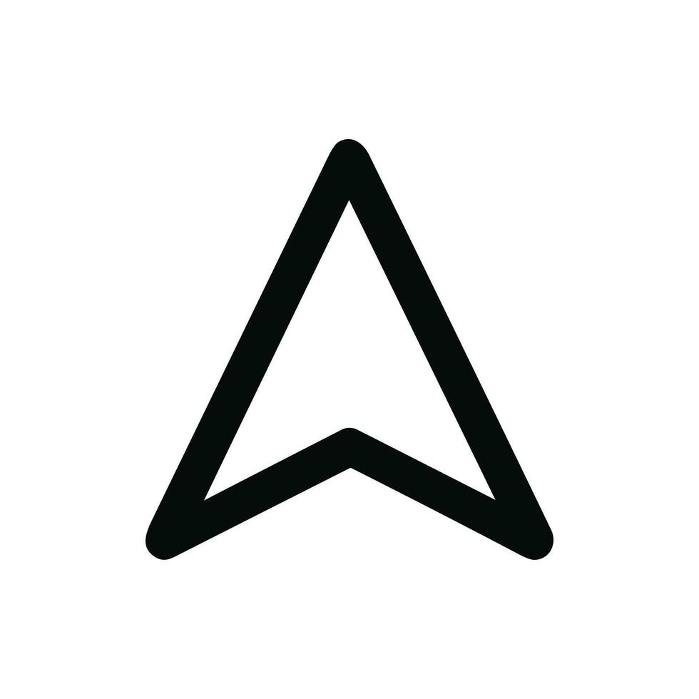 Simple Outline Style Navigation Arrow Pointing Upward Direction Icon vector