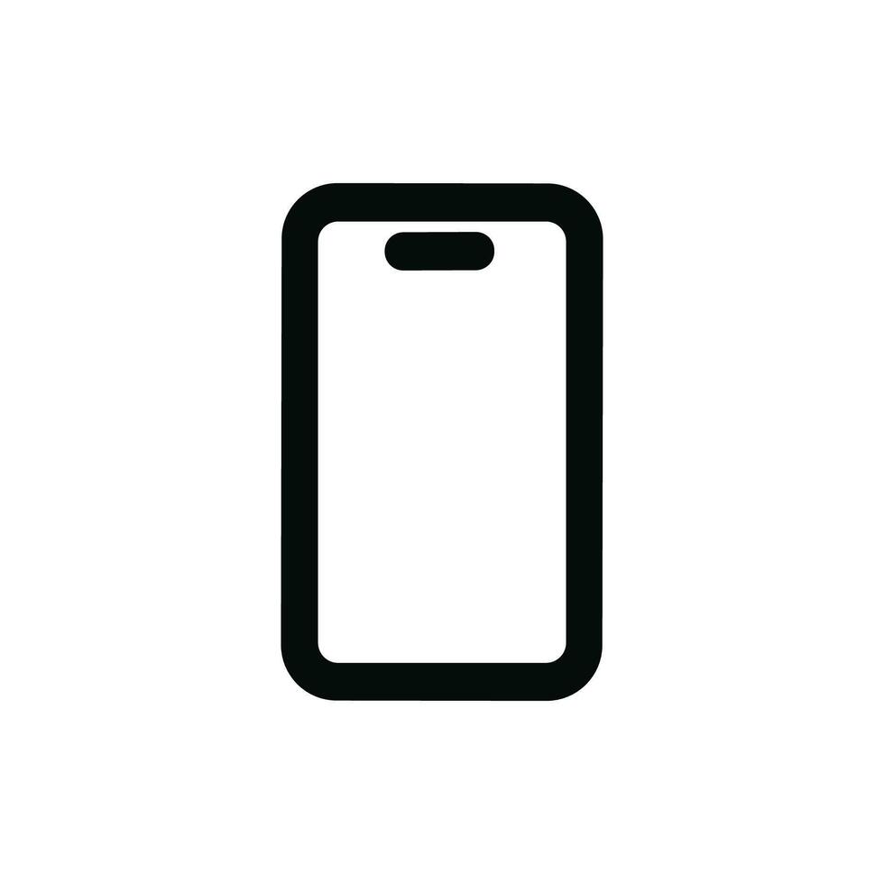 Minimalist Outline Phone Mockup Simple Icon Symbol Graphic Element vector
