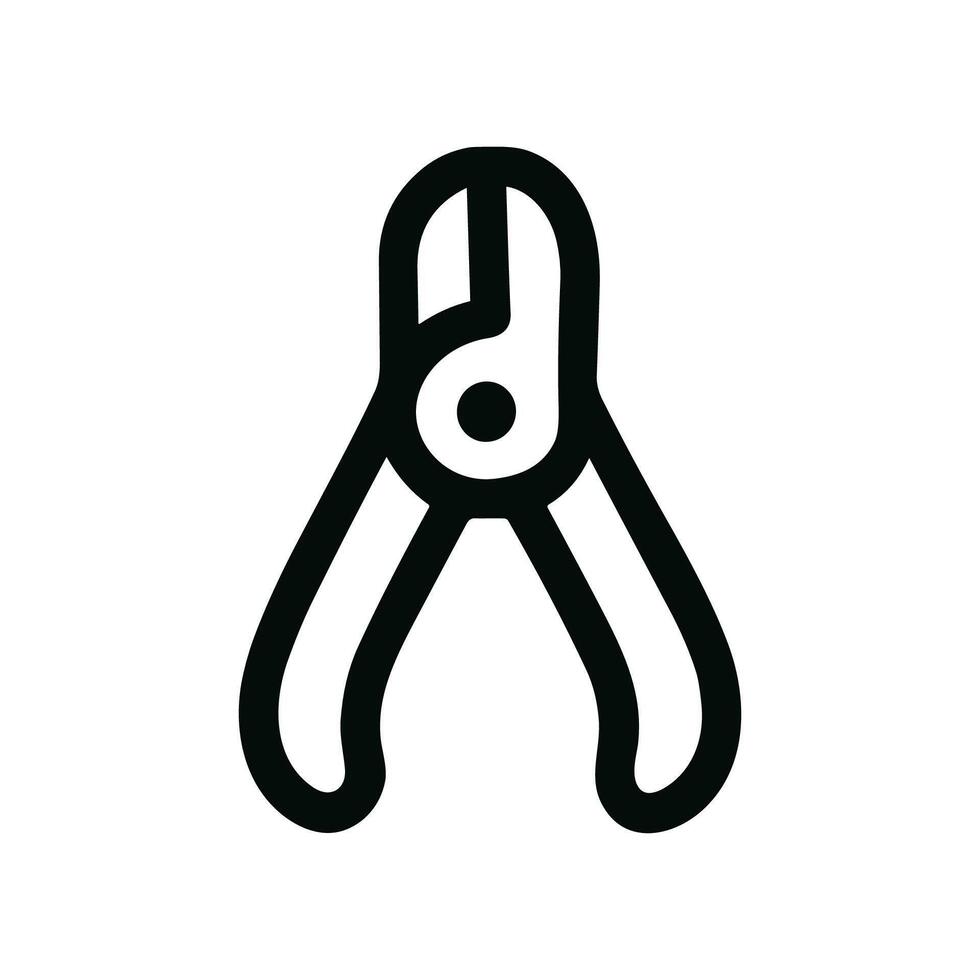 Simple Outline Nail Clipper Tool Minimalist Line Art Icon vector
