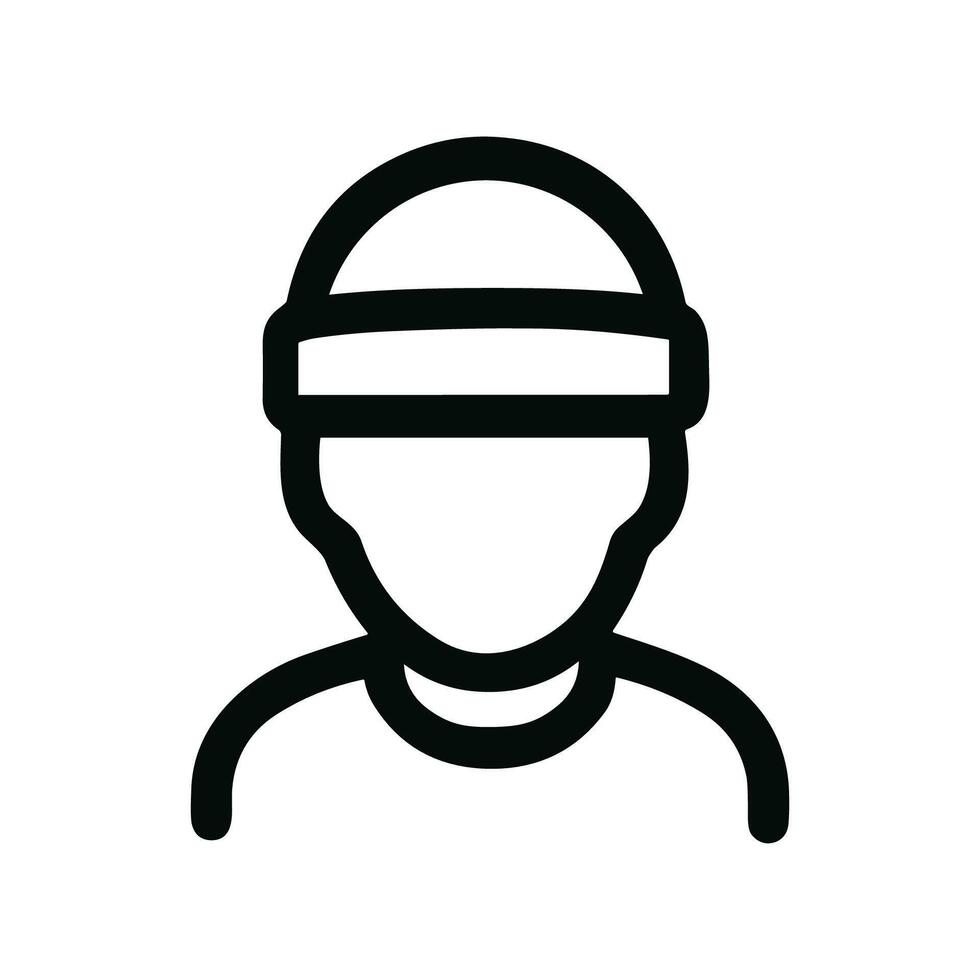 Minimalist Outline Avatar Person with Headband User Icon Shape vector