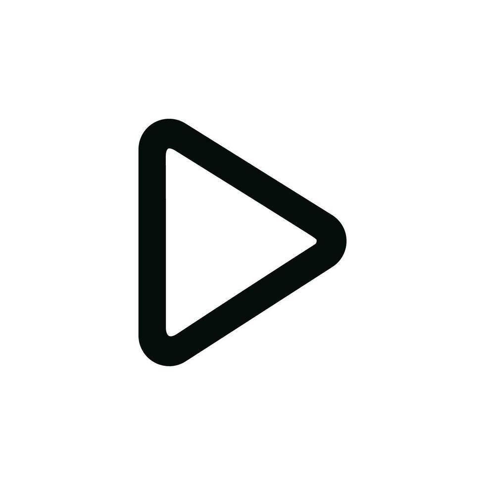 Rounded Line Play Button Simple Sign Interface Element Icon vector