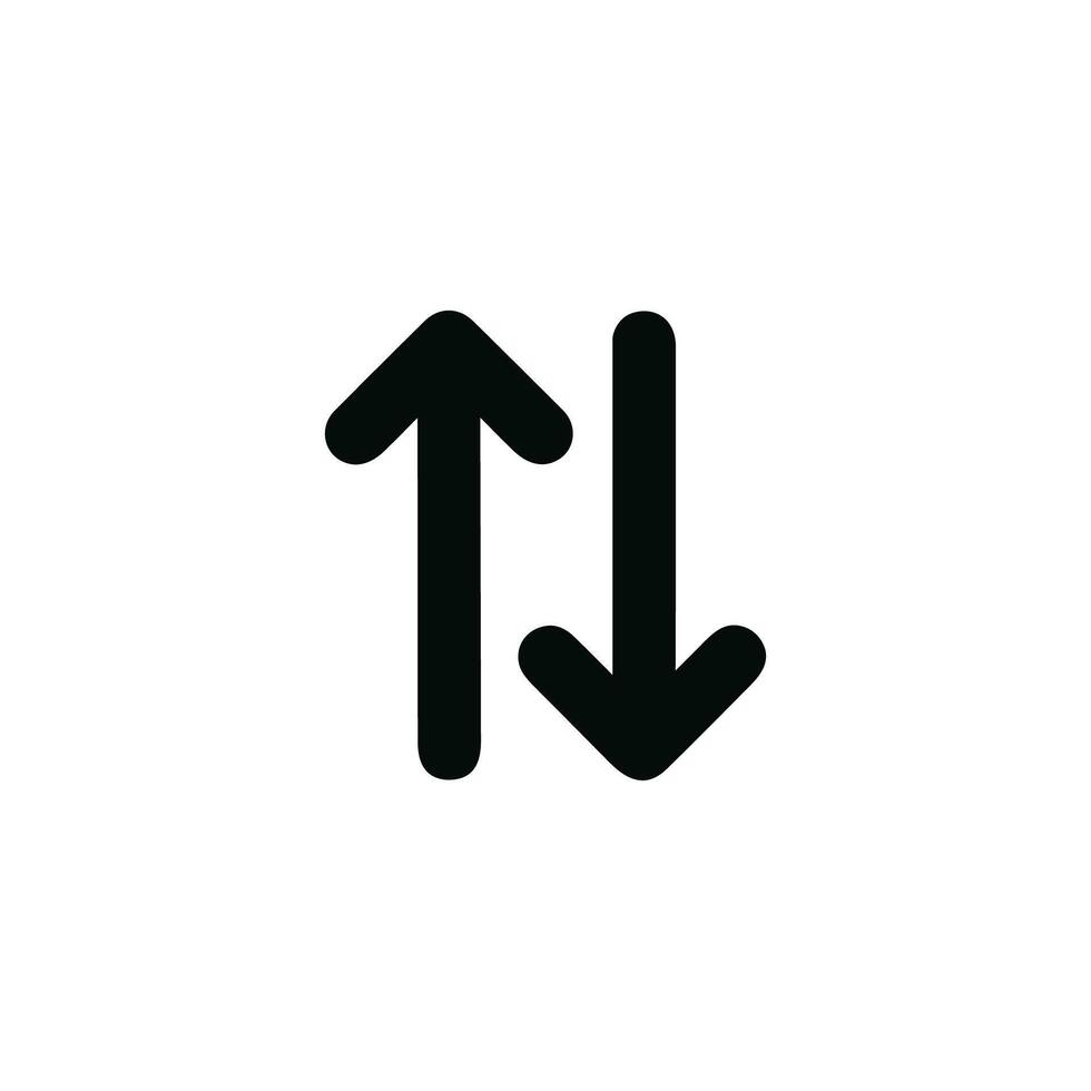Simple Line Style Arrow Up and Down Exchange Direction Icon vector