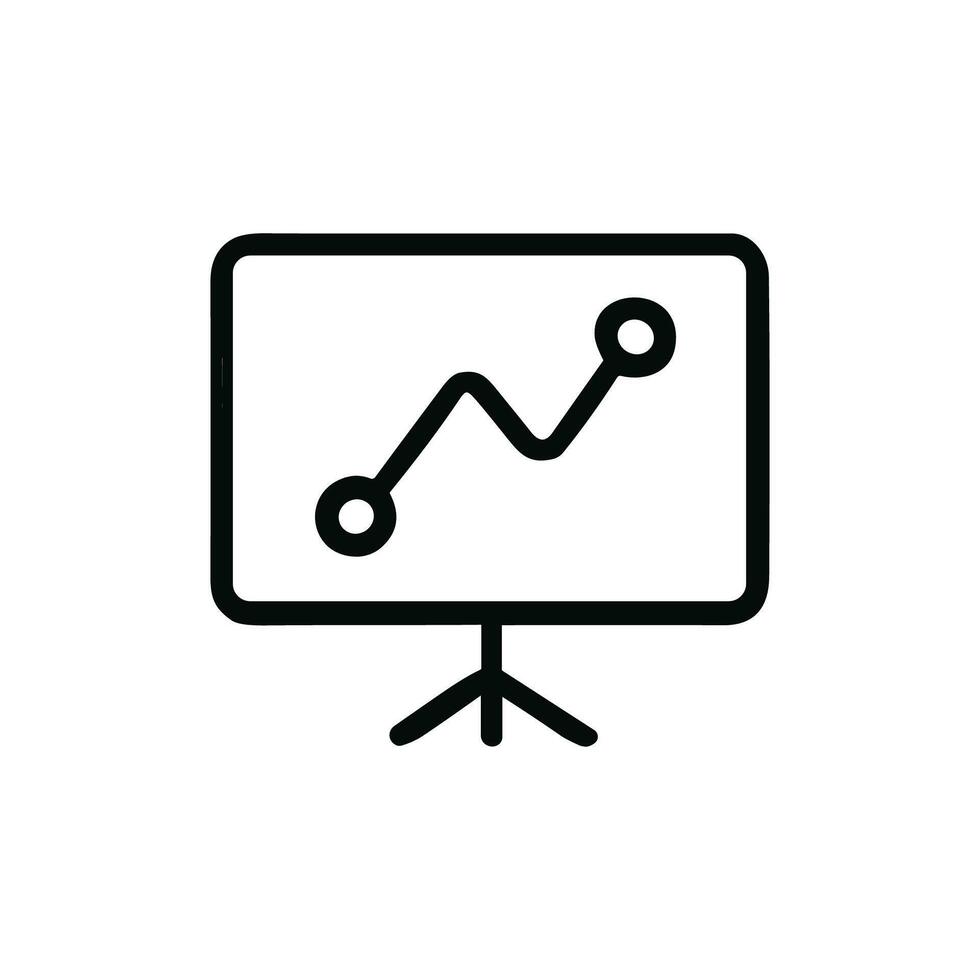 Simple Outline Chart Displaying an Upward Trend Business Presentation Icon vector