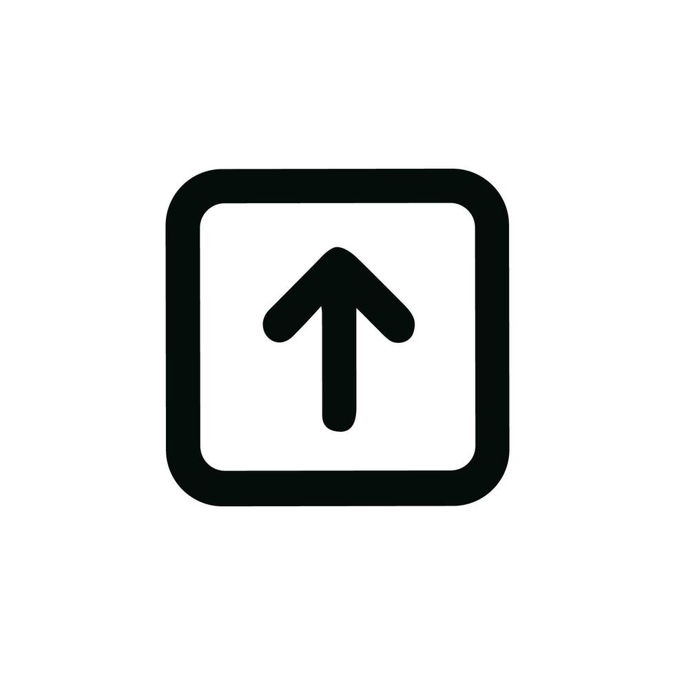 Simple Outline Arrow Inside Rounded Square Shape Sign Element vector
