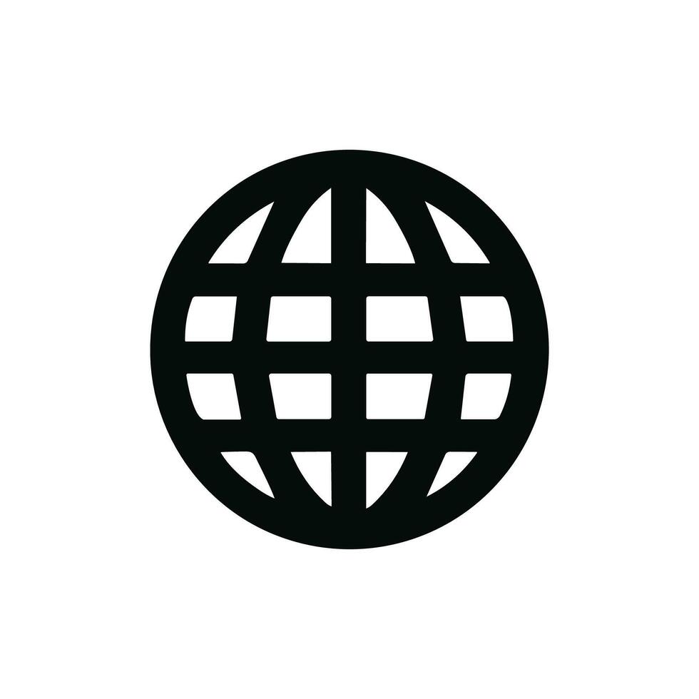 Simple Line Globe Grid World Element for Business and Technology Icon vector