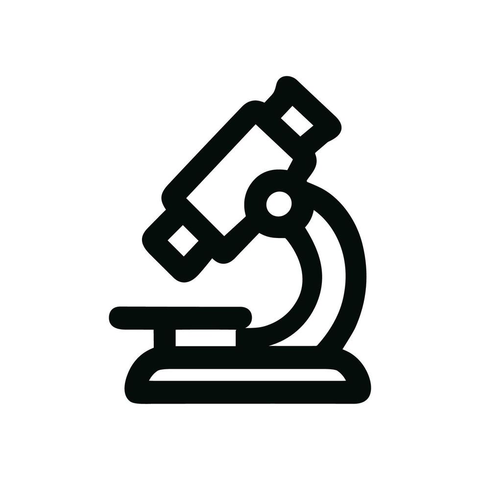 Outline Simple Microscope Instrument Science Research Tool Icon Symbol vector
