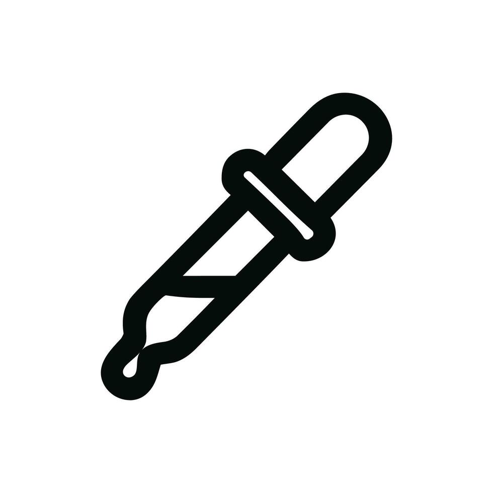 Line Art Simple Pipette Dropper Science Laboratory Tool Medical Icon vector
