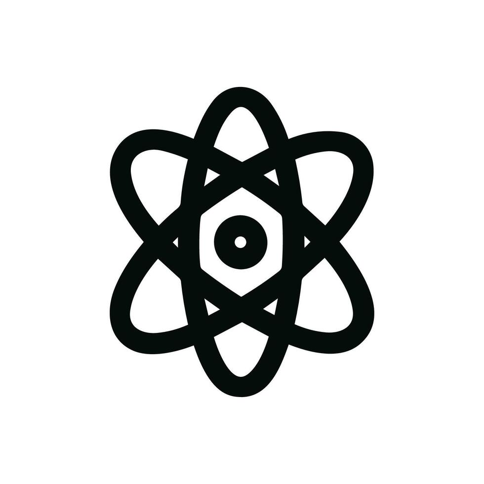 Minimalist Outline Science Atom Structure Model Icon Element Design vector