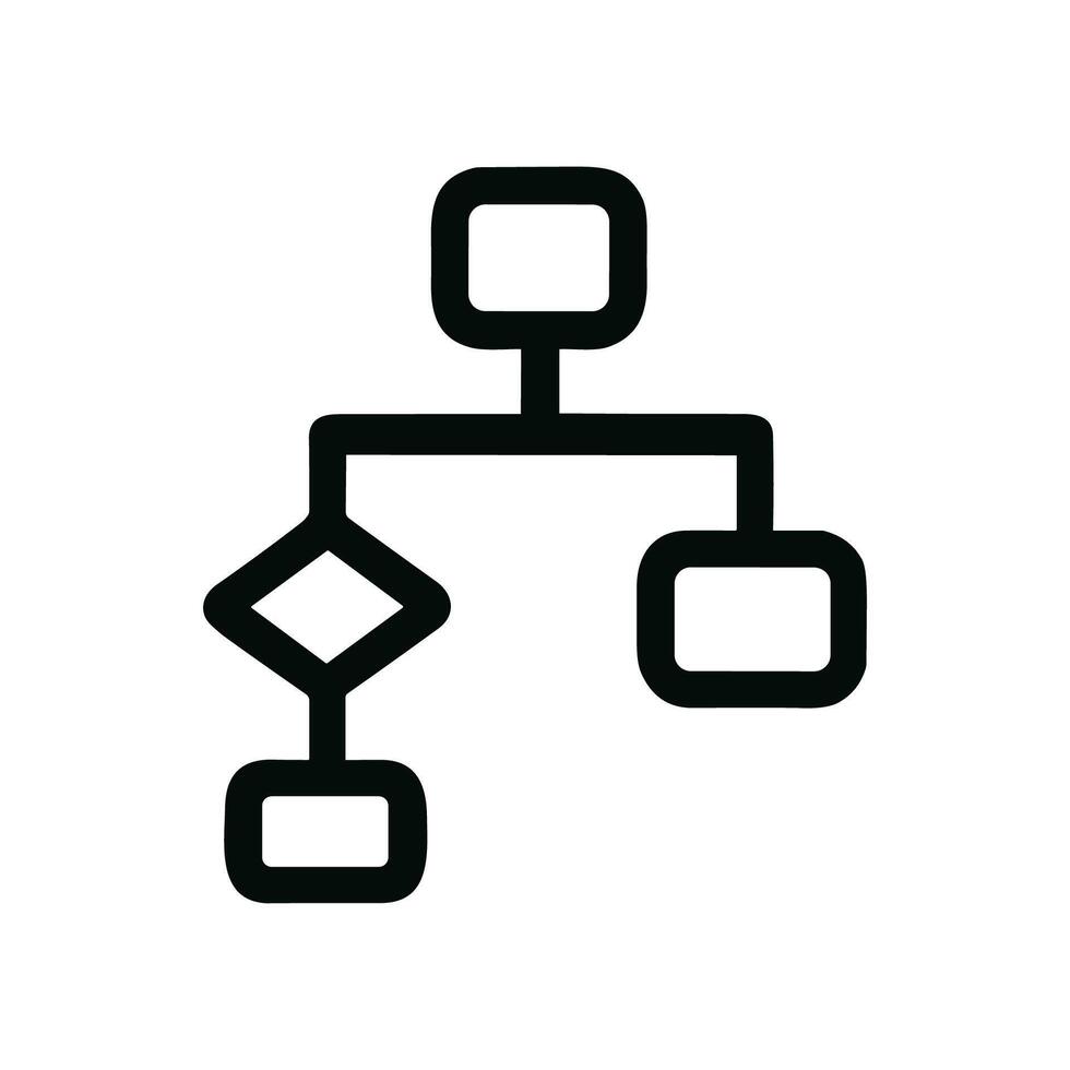 Minimalist Outline Diagram Process Flowchart Connection Hierarchy Business Concept vector