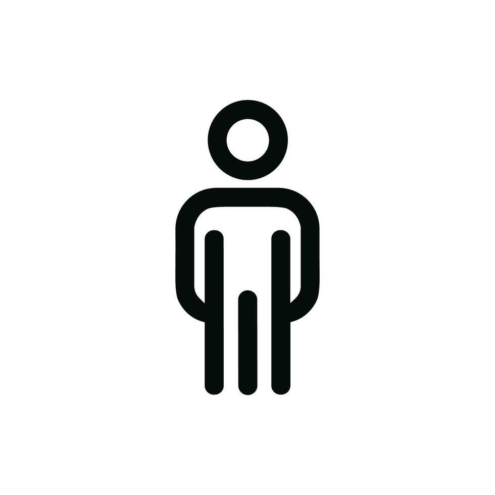 Minimalist Outline Stick Figure Man Symbol Icon Sign Illustration vector