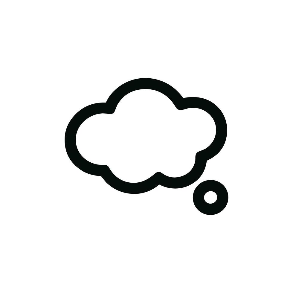 Minimalist Outline Thought Cloud Speech Bubble Icon Shape Design vector