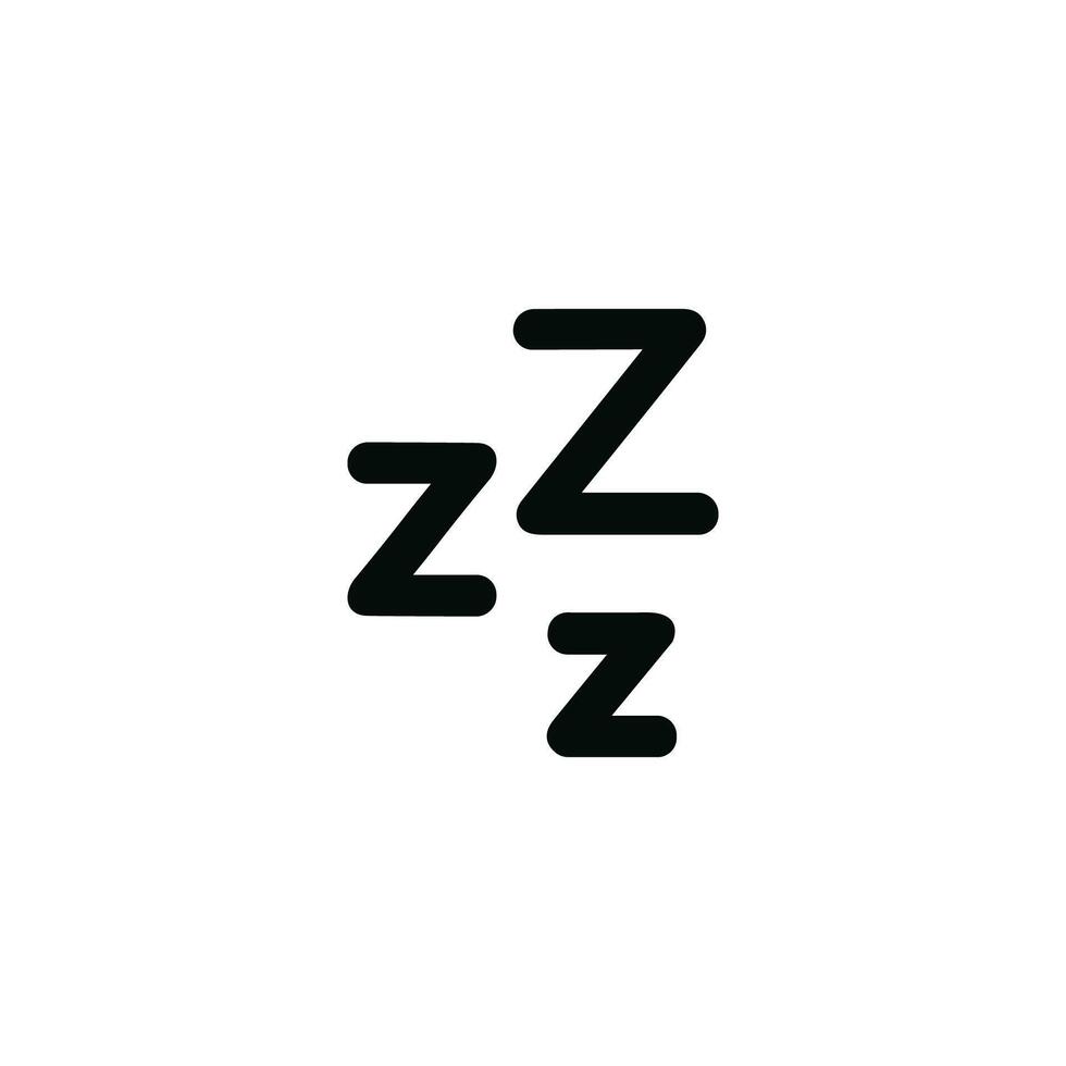 Simple Line Zzz Symbol Indicating Sleep or Nap in Black Color Icon vector