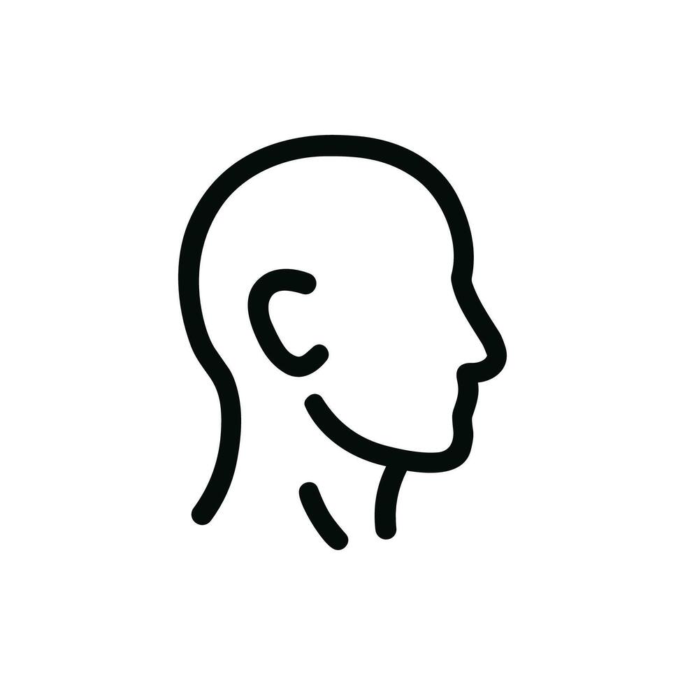 Minimalist Line Drawing Head Profile Silhouette Outline Shape Icon vector