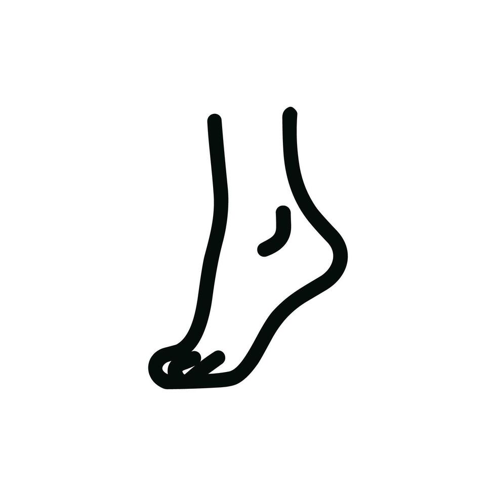 Simple Line Art Foot Anatomy Outline Silhouette Healthcare Icon vector
