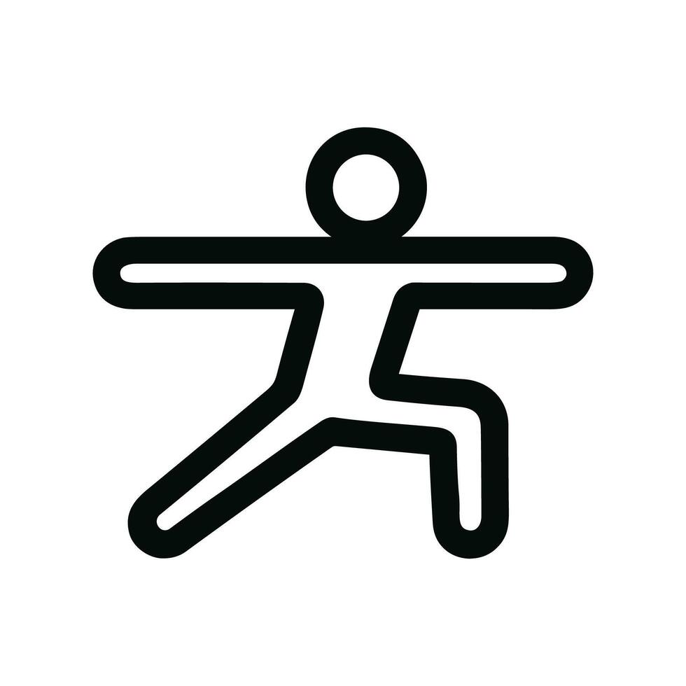 Minimalist Outline Yoga Pose Silhouette Black Simple Shape Icon vector