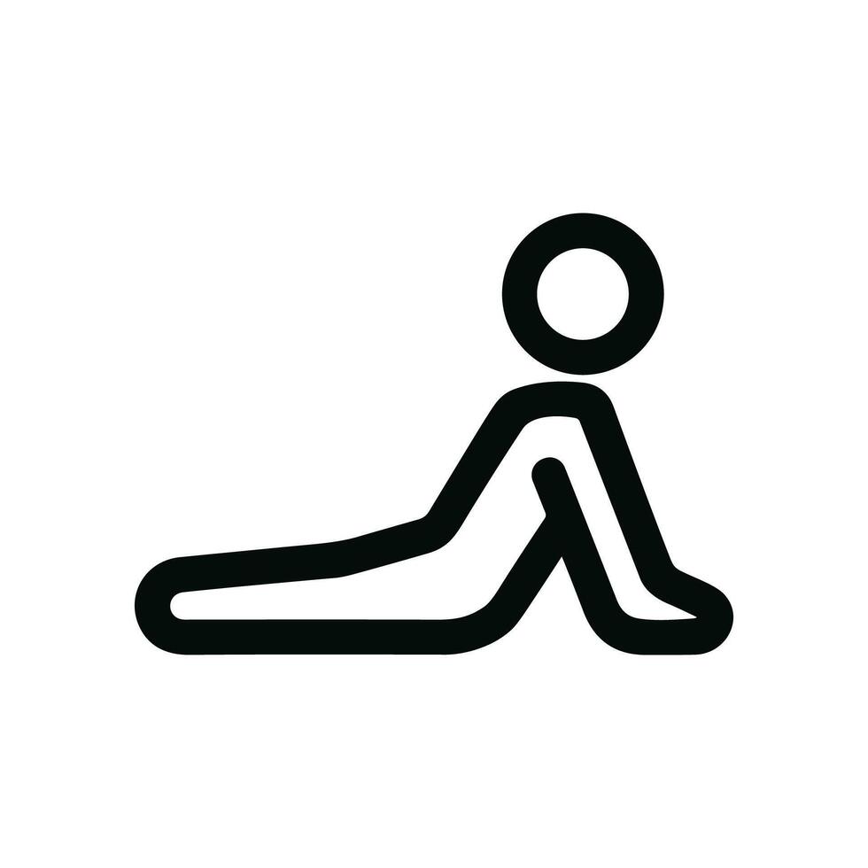 Minimalist Outline Line Art Yoga Pose Exercise Relaxation Icon vector