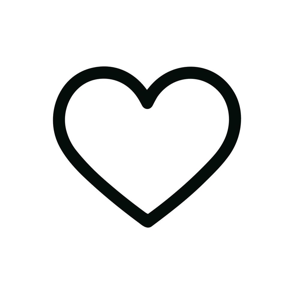 Simple Line Heart Shape Sign Icon Illustration Isolated on White Background vector