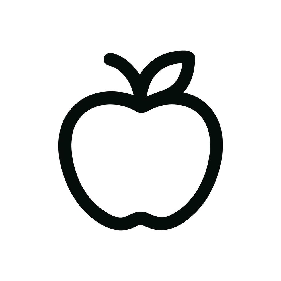 Minimalist Outline Apple Icon Simple Fresh Fruit Design Element vector