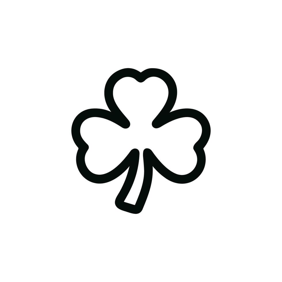 Simple Outline Shamrock Sign Shape Icon for St Patricks Day Celebration vector