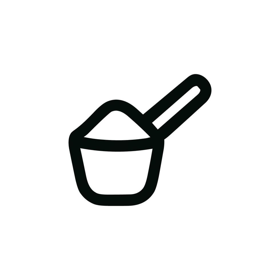 Outline Simple Measuring Scoop Filled with Powder Ingredient Icon vector