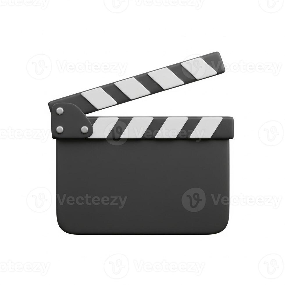 A simple blank movie film clapper isolated on white photo